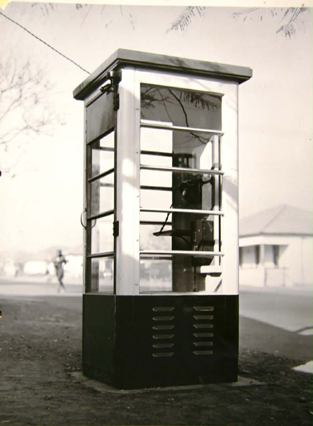 South African PHONE BOOTH- STEEL AND GLASS TELEPHONE BOOTH (1950)